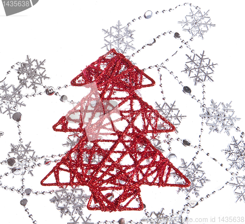 Image of christmas tree with snowflakes