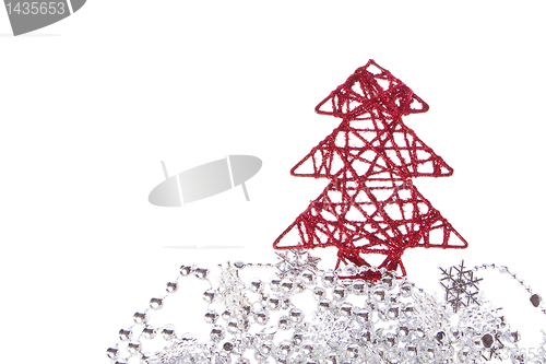 Image of christmas tree with tinsel