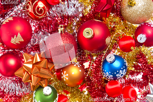Image of christmas balls and tinsel