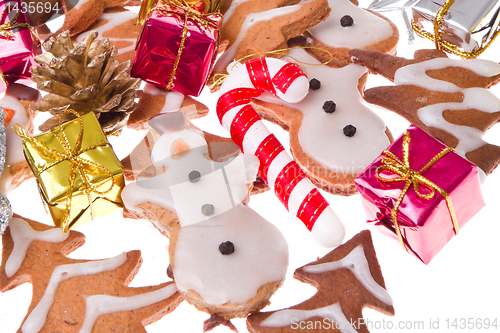 Image of ginger snowmen with christmas decoration