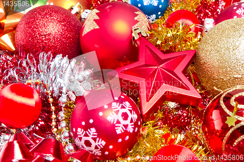 Image of christmas balls and tinsel