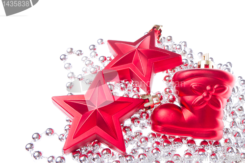 Image of christmas decoration with tinsel