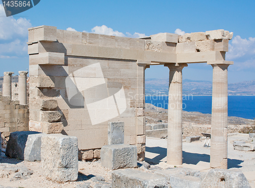 Image of Ruins of the Temple of Athena Lindia in Lindos, Rhodes, Greece