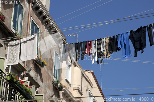Image of Laundry in Venice, Italy.