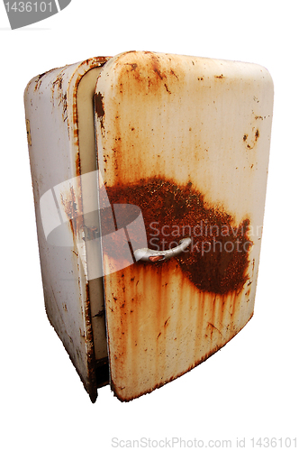 Image of old rusty refrigerator