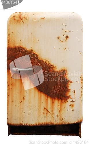 Image of old rusty refrigerator