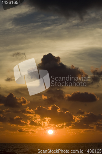 Image of Sunset over ocean