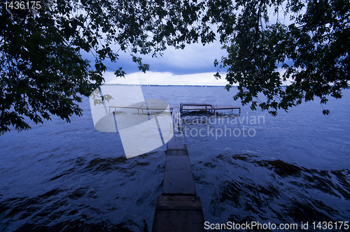 Image of Old pier and dramatic sky