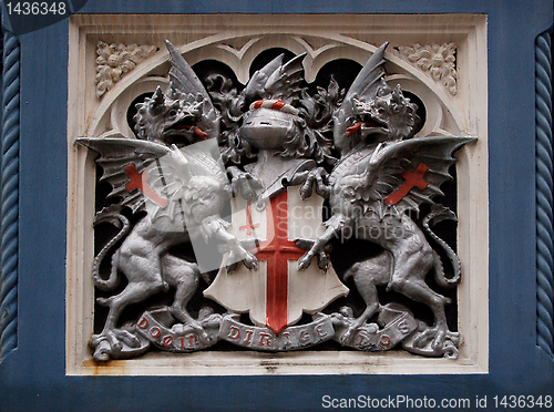 Image of Heraldic symbol on Tower Bridge, London