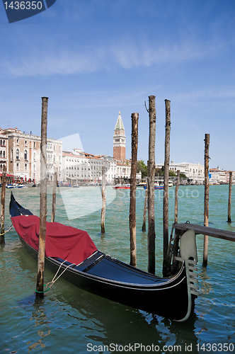 Image of Parked gondolas in Venice, Italy