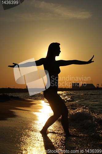 Image of Sunset Tai-Chi on a beach