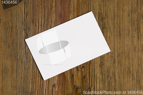 Image of Blank card over wood