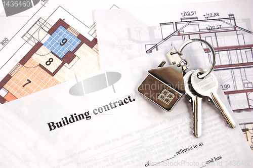 Image of Keys on building contract 