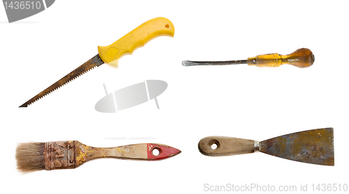 Image of old rusty tools set