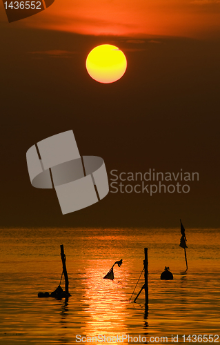 Image of Sunset over ocean