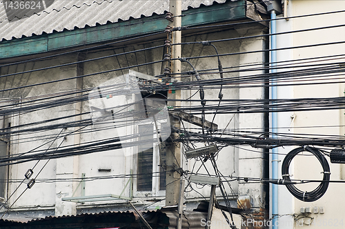 Image of electrical wires in Bangkok