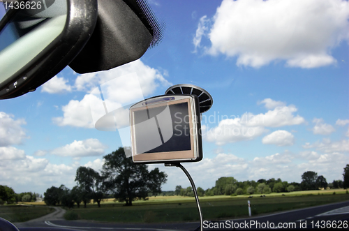 Image of GPS on car window