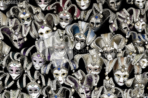 Image of A lot of venetian carnival masks