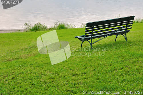 Image of Bench by river