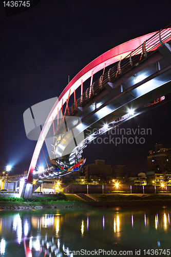 Image of bridge at night in Taipei