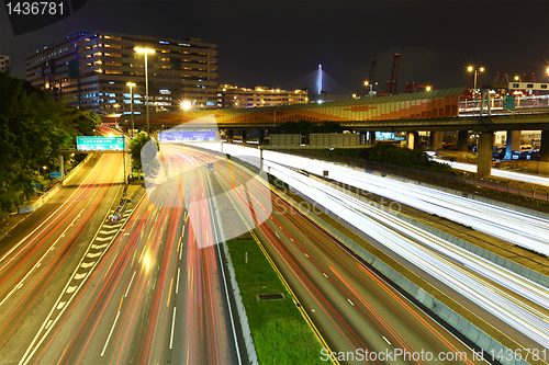 Image of traffic and urban at night