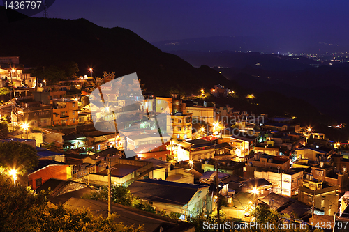 Image of jiu fen village at night, in Taiwan