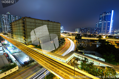 Image of traffic and urban at night