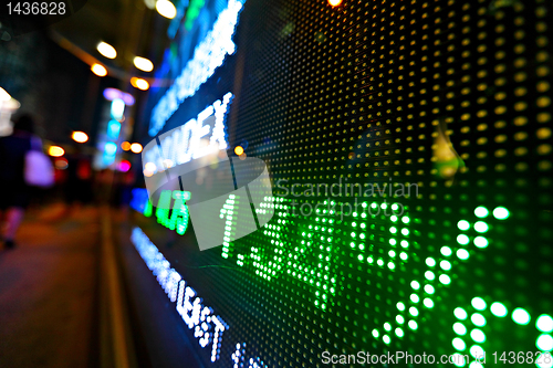 Image of stock market price digital display abstract