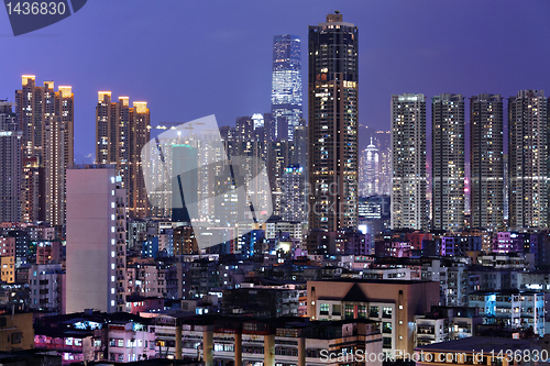 Image of Hong Kong city downtown at night