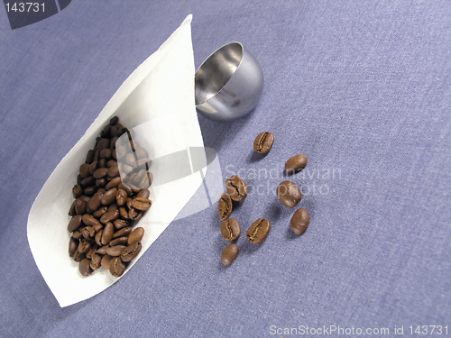 Image of coffee filter on blue background