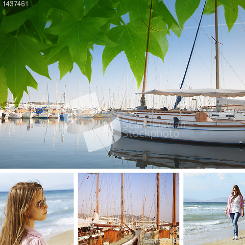 Image of Collage of holidays by the sea .