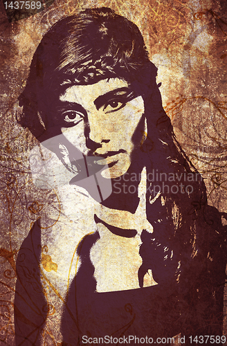 Image of graffiti woman on wall