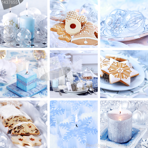 Image of Christmas collage in white