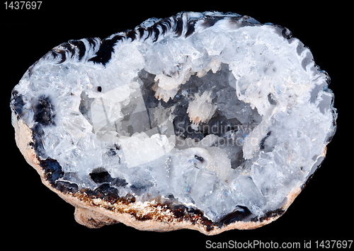 Image of Interior of a geode quartz crystal rock