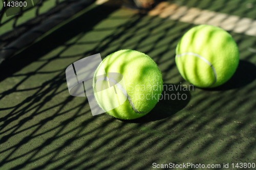Image of Tennis balls in court