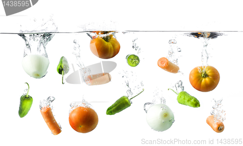 Image of vegetables in water