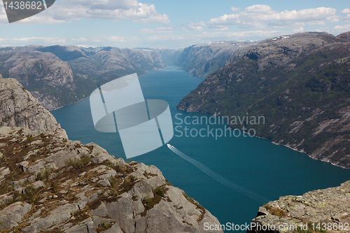 Image of Boat in Lysefjord