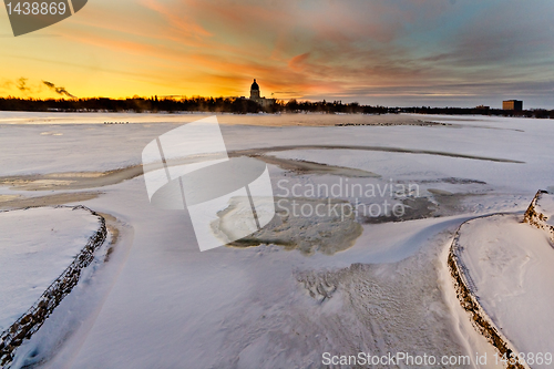 Image of Wascana lake freezing