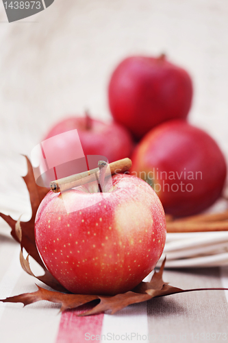 Image of apple with cinnamon
