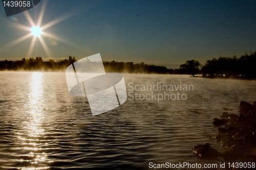 Image of Morning sun over Wascana lake