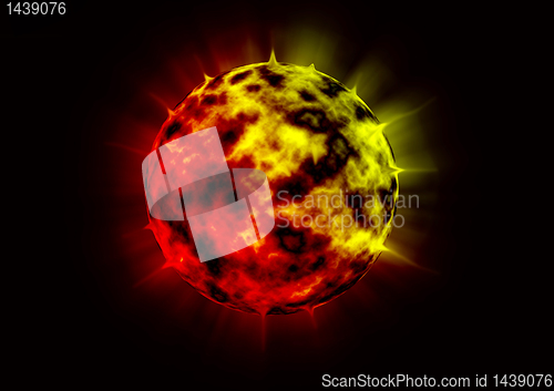 Image of burning planet