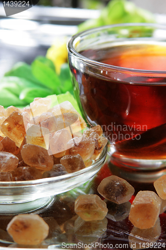 Image of brown sugar with tea