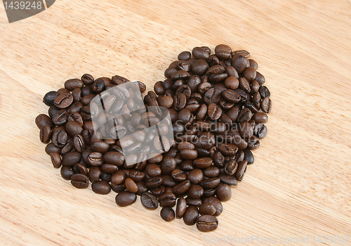 Image of coffee beans as heart   