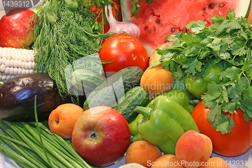 Image of Colorful fresh group of vegetables and fruits