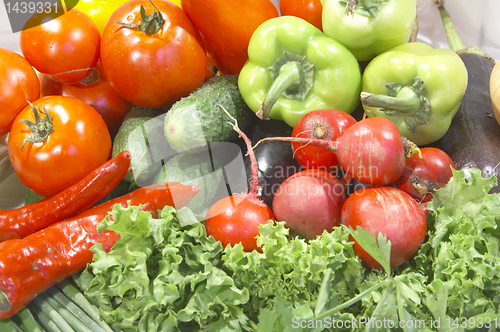 Image of Colorful fresh group of vegetables and fruits