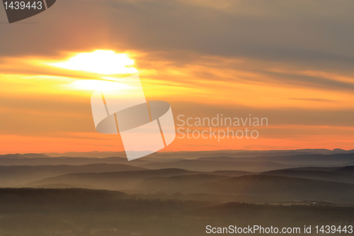 Image of Sundown and mountains.