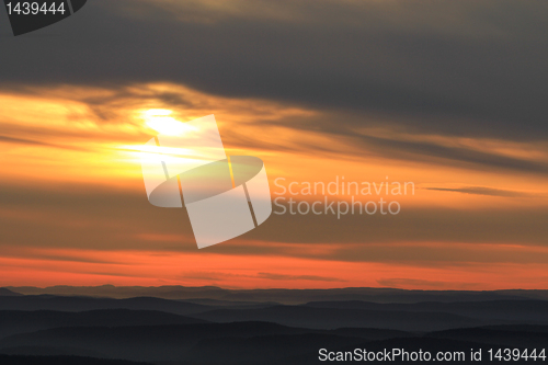 Image of Sundown and mountains.