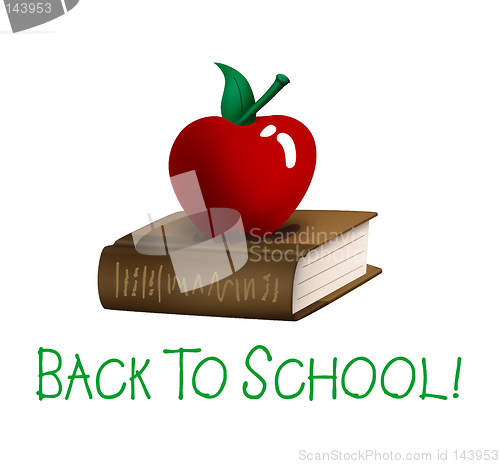 Image of Back to school apple and book