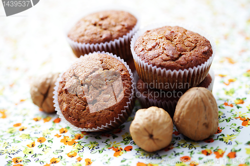 Image of muffins with walnuts and honey