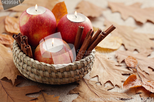 Image of apple as candlestick